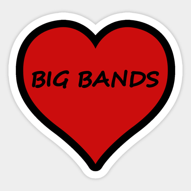 Big Band Jazz Lover's Heart Design Sticker by SpotterArt